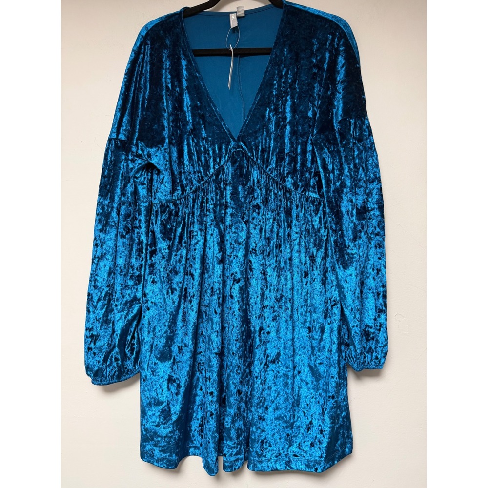 ASOS Teal Blue Velvet Mini Dress